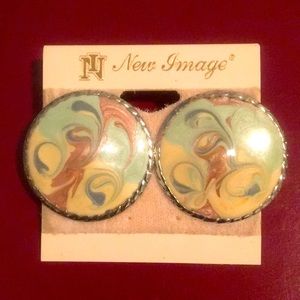 Vintage New Image piercing earrings,metallic new